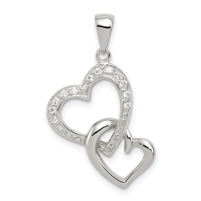Sterling silver cubic zirconia heart pendant