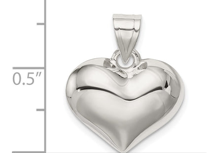 Sterling silver heart charm, further view