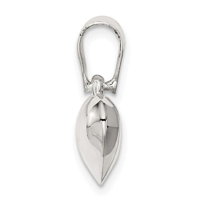 Sterling Silver Rhodium-plated Puffed Heart Charm, 16 x 13mm