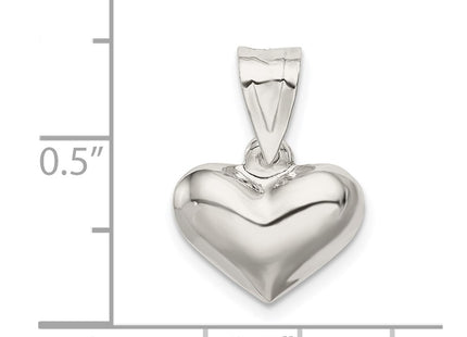 Sterling silver heart charm, further view