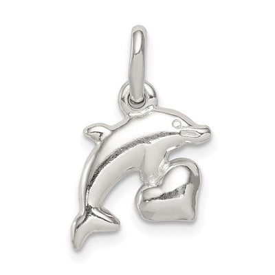 Sterling Silver Dolphin Pendant, 20 x 12mm
