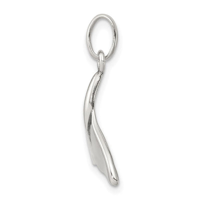 Sterling Silver Whale Tail Charm, 23 x 17mm