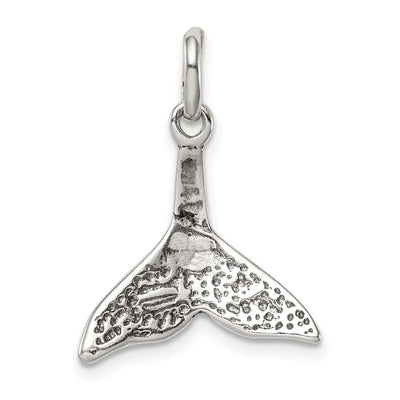 Sterling Silver Whale Tail Charm, 23 x 17mm
