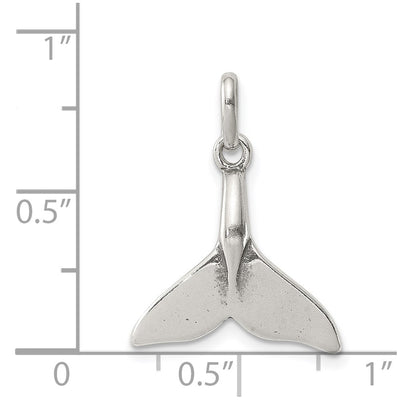 Sterling Silver Whale Tail Charm, 23 x 17mm