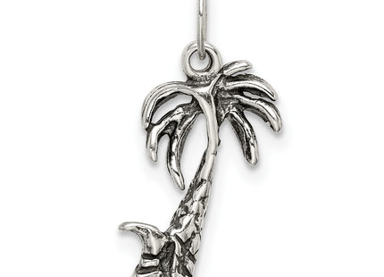 Sterling Silver Antiqued Palm Tree Charm