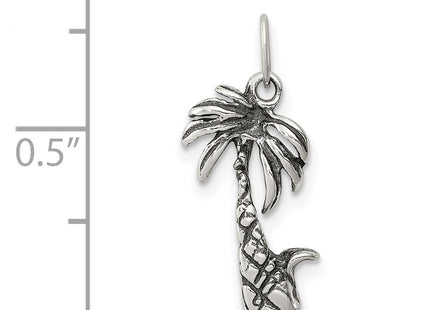 Sterling Silver Antiqued Palm Tree Charm