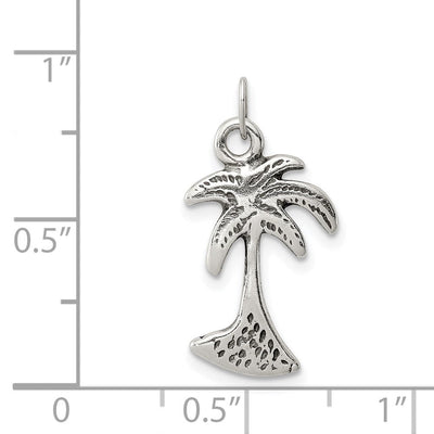 Sterling Silver Palm Tree Charm, 22 x 12mm