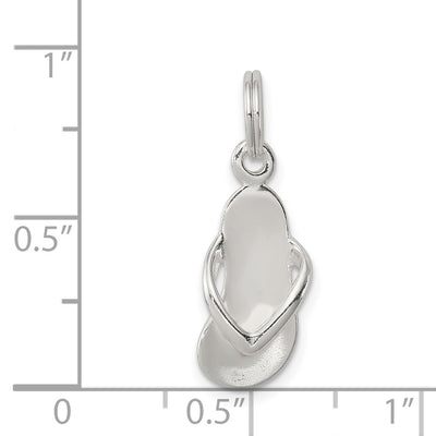 Sterling Silver Flip Flop Charm, 19 x 8mm