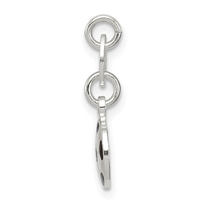Sterling Silver Enameled Soccer Ball Charm, 10 x 9mm