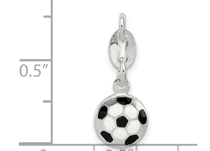 Sterling Silver Enameled Soccer Ball Charm (Style QC6476)