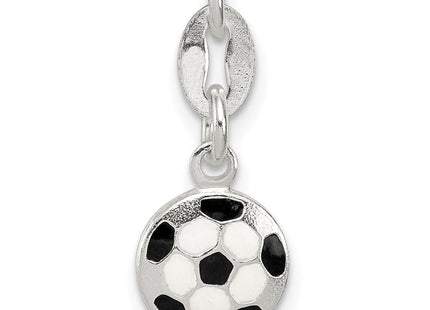 Sterling Silver Enameled Soccer Ball Charm (Style QC6476)