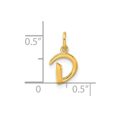Sterling Silver Gold-tone Polished Letter D Initial Charm