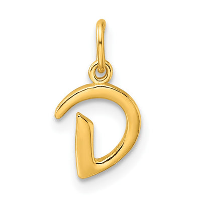 Sterling Silver Gold-tone Polished Letter D Initial Charm