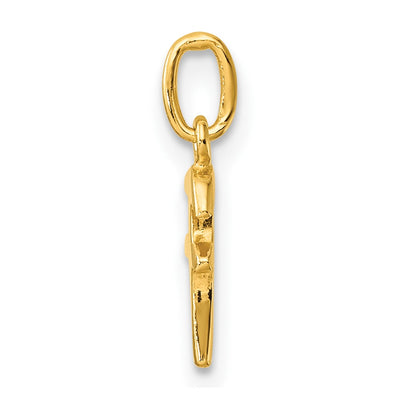 Sterling Silver Gold-tone Polished Letter F Initial Charm