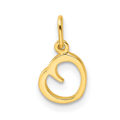 Sterling Silver Gold-tone Polished Letter O Initial Charm