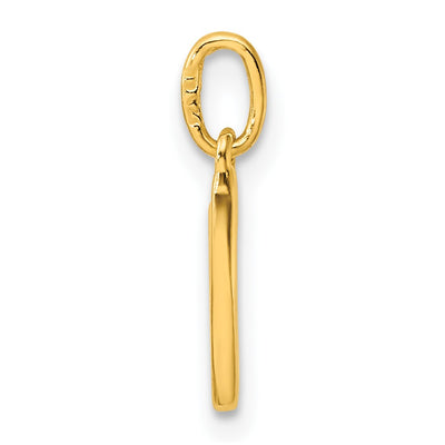 Sterling Silver Gold-tone Polished Letter V Initial Charm