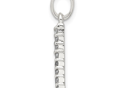 Sterling Silver CZ Letter Initial Pendant