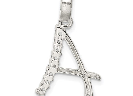 Sterling Silver CZ Letter Initial Pendant