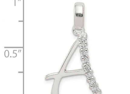Sterling Silver CZ Letter Initial Pendant