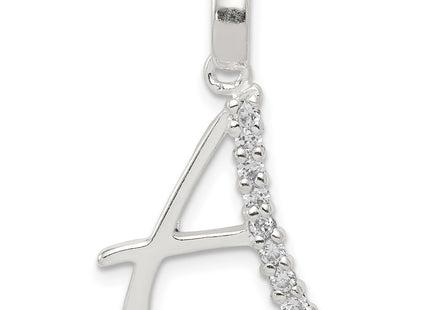 Sterling Silver CZ Letter Initial Pendant