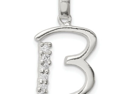 Sterling Silver CZ Letter Initial Pendant