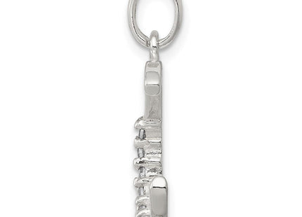 Sterling silver cubic zirconia letter C pendant, alternate view