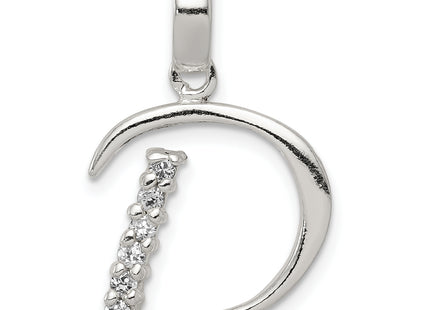 Sterling Silver CZ Letter Initial Pendant