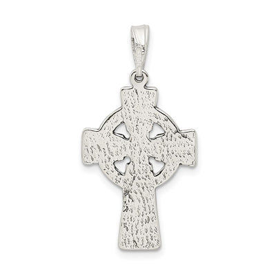 Sterling Silver Antiqued Celtic Cross Pendant, 36 x 19mm