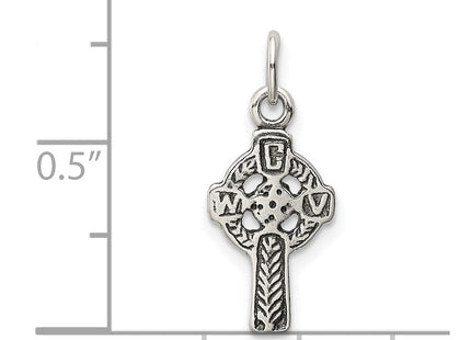 Sterling silver cross charm, another view