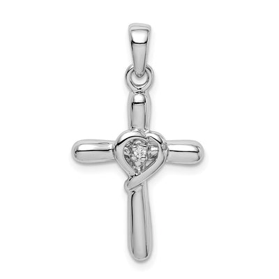 Sterling silver cubic zirconia cross pendant