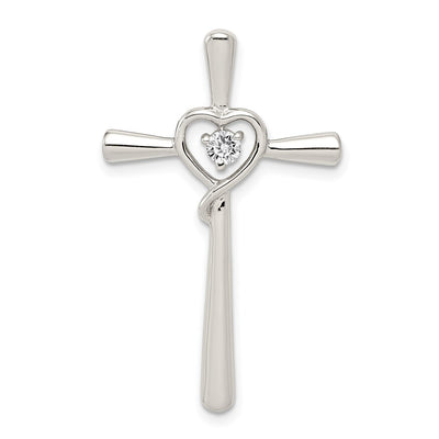 Sterling silver cubic zirconia cross pendant