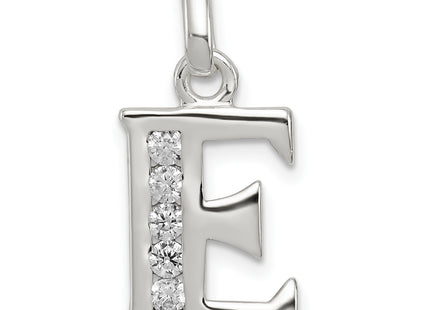 Sterling Silver White CZ Letter Initial Pendant