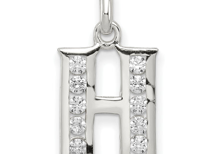 Sterling Silver White CZ Letter Initial Pendant