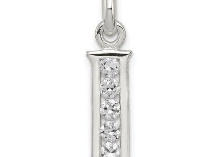 Sterling Silver White CZ Letter Initial Pendant