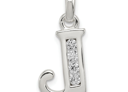Sterling Silver White CZ Letter Initial Pendant