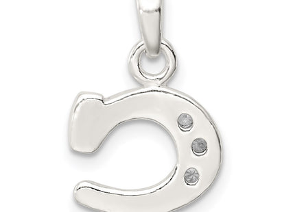 Sterling Silver CZ Letter C Initial Pendant