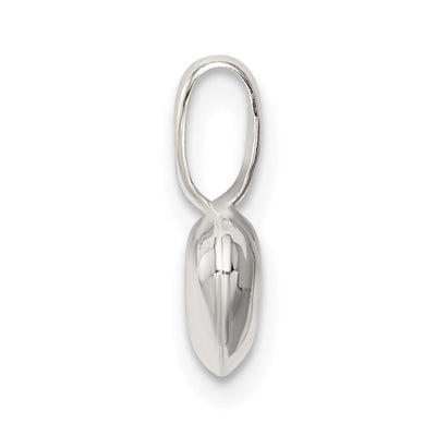 Sterling Silver Puffed Heart Charm, 12 x 6mm
