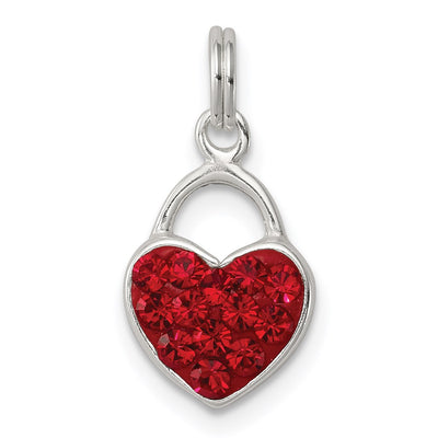 Sterling silver crystal heart pendant