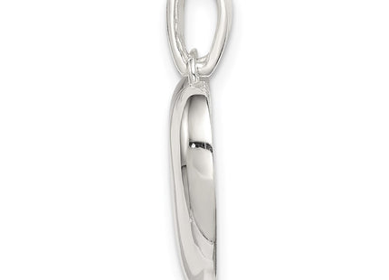 Sterling silver heart pendant, alternate view