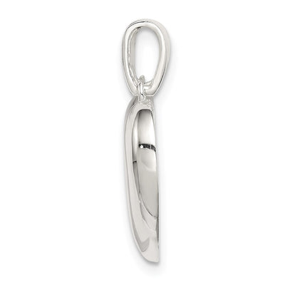 Sterling Silver Polished Heart Pendant, 22 x 20mm