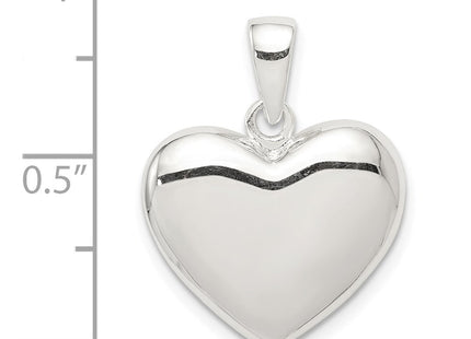 Sterling silver heart pendant, another view