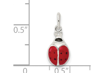 Sterling Silver Enameled Lady Bug Charm (Style QC6855)