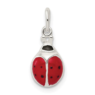 Sterling Silver Enameled Lady Bug Charm (Style QC6855)