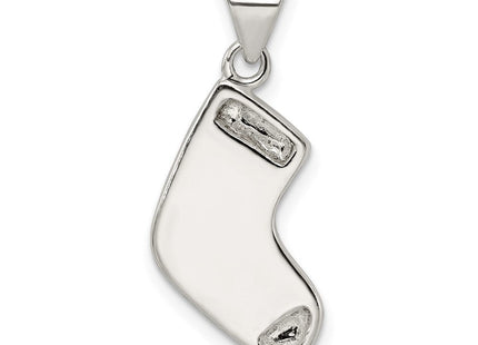Sterling Silver Enameled Christmas Stocking Charm (Style QC6873)