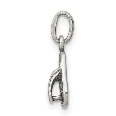 Sterling Silver Antiqued& Textured Flip Flop Children's Charm