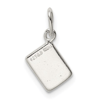 Sterling Silver Enameled Ace Of Spades Card Charm