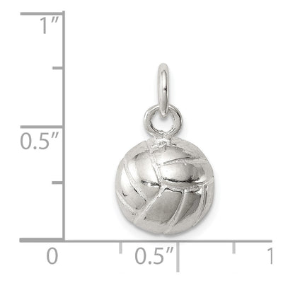 Sterling Silver Volleyball Charm, 21 x 11mm