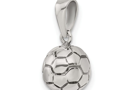 Sterling Silver Antiqued Soccer Ball Pendant, 20 x 12mm