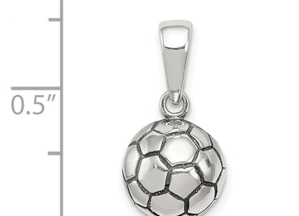 Sterling Silver Antiqued Soccer Ball Pendant, 20 x 12mm