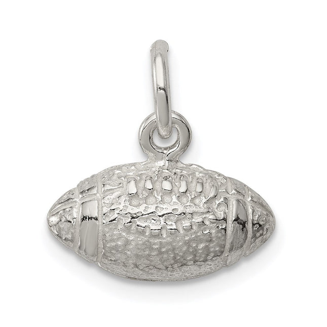 Sterling Silver Football Charm, 15.5 x 14.5mm